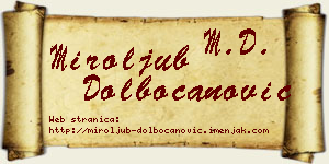Miroljub Dolbočanović vizit kartica